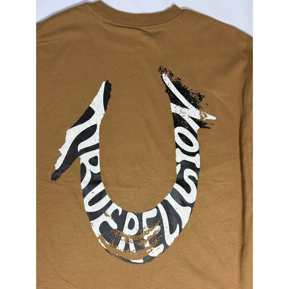 True Religion Tan Shirt Size Small ---24x27 Fits XL----- NEW
